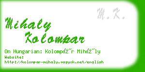 mihaly kolompar business card